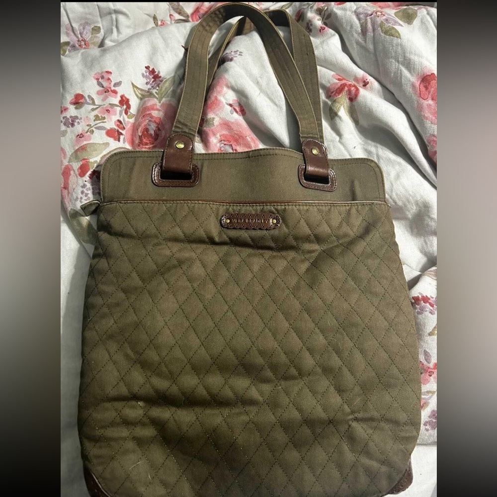EUC Vera Bradley Army Green tote - Picture 5 of 5